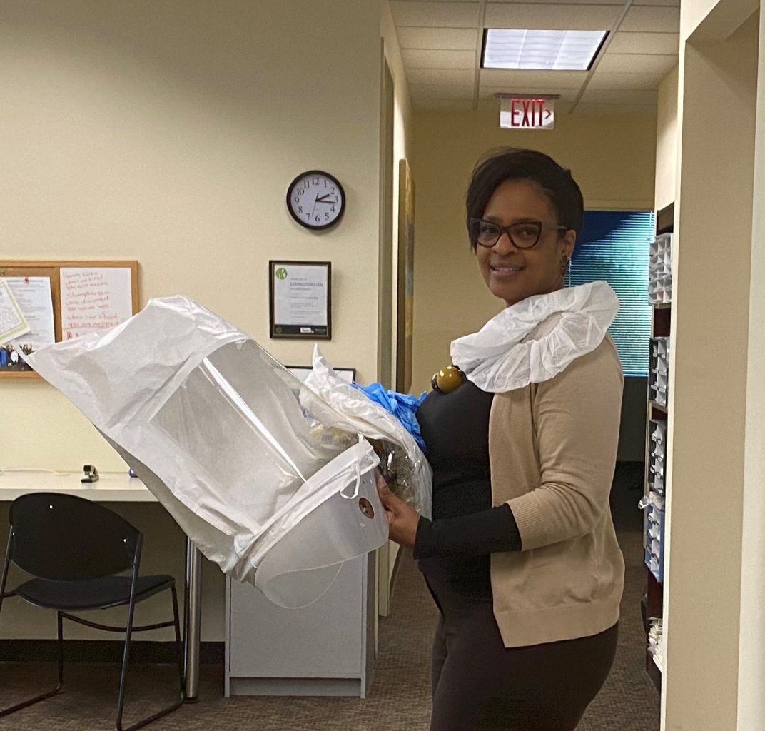 On of our Hospice Heroes, Hospice of the Chesaepeake Clinical Director Allyson, prepares to deliver personal protective equipment to a vendor.