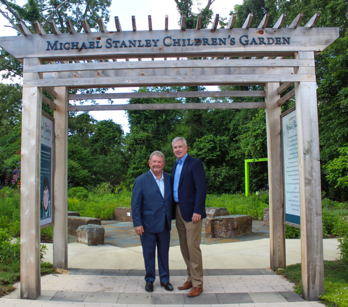 Ken Stanley and Mike Brady in Michael Stanley Children's Garden