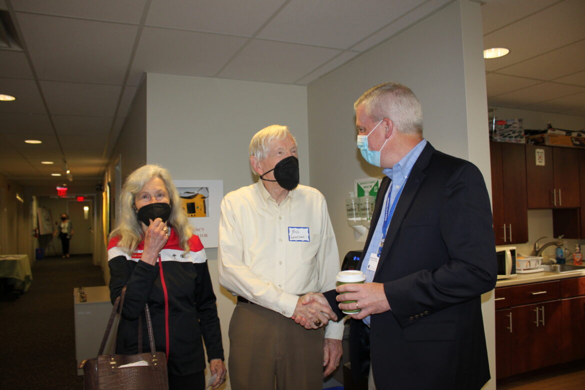 CEO and President Mike Brady greets volunteers during volunteer appreciation week 2022