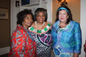 From left, Nomaindiya C. Mfeketo, Ambassador of The Republic of South Africa; Gwen Russell, Senior Donor Relations Manager, Hospice of the Chesapeake; and Dame Karen Pierce, Ambassador of the United Kingdom.