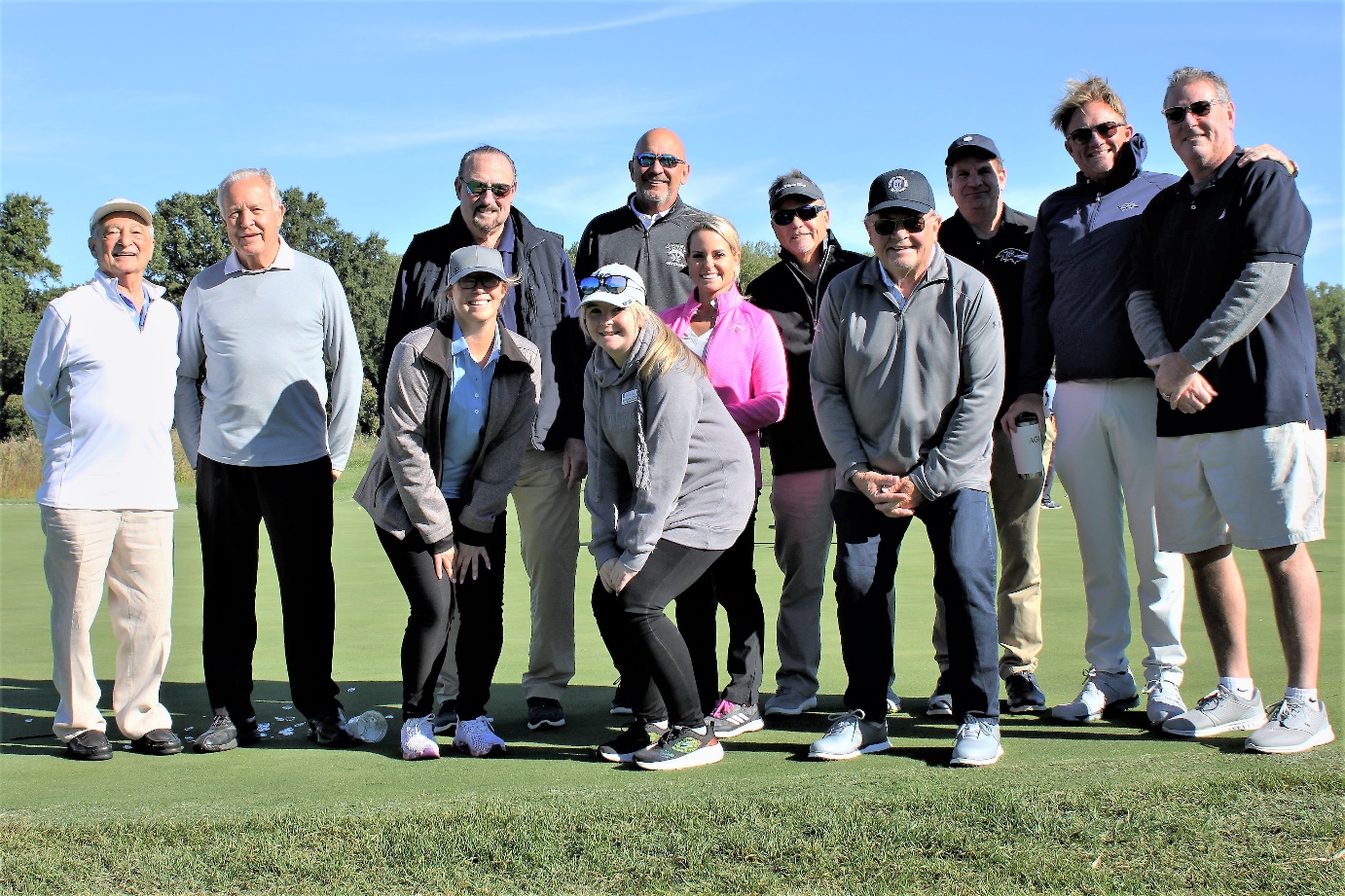 Hospice of the Chesapeake’s Golf Committee stands on the putting green before the start of the tournament. Pictured from left are Lou Zagarino, Gene Wetzel, Alan Levy, Tony Toskov, Randy Pleasant, Scott Mielke, Pat Taylor, Tom Hogan, Front Row: Lauren Thurston, Nicole LaPier, Laura Toskov and Ken Stanley. Not pictured: Tom Howell, John Warner Sr., Brian Flynn, Brian Chisholm, Jimmy Wilburn, Charlie Bagley, and Charlie Priola.