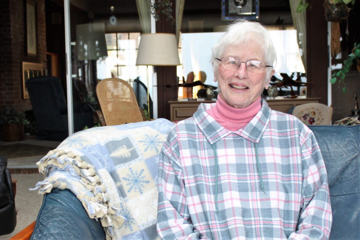 Florence Ford sits in her home in Port Republic, Maryland. She said her kindness as a hospice volunteer gets paid back double. 