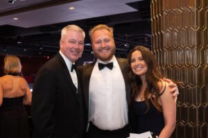 From left, President and CEO Mike Brady with Hospice of the Chesapeake Foundation Chair Jason Cherry and Cameron Mellion.