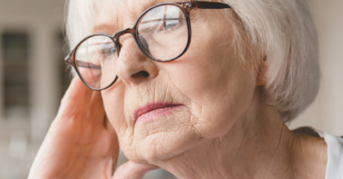 Featured photo for You're not alone: How supportive care helps with Alzheimer's. Elderly woman with sad face