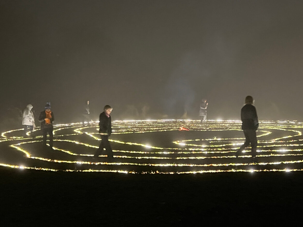 People walk along the Labyrinth of Light at Wellsview Cottage in Annapolis. Courtesy photo