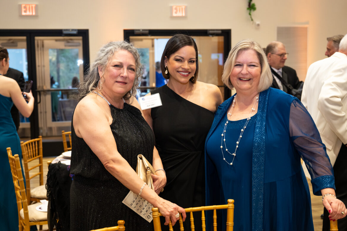 Pictured from left, Kimberlee Shaw, Michelle Henderson and Karen Crosby joining in the community fundraiser bingo night.