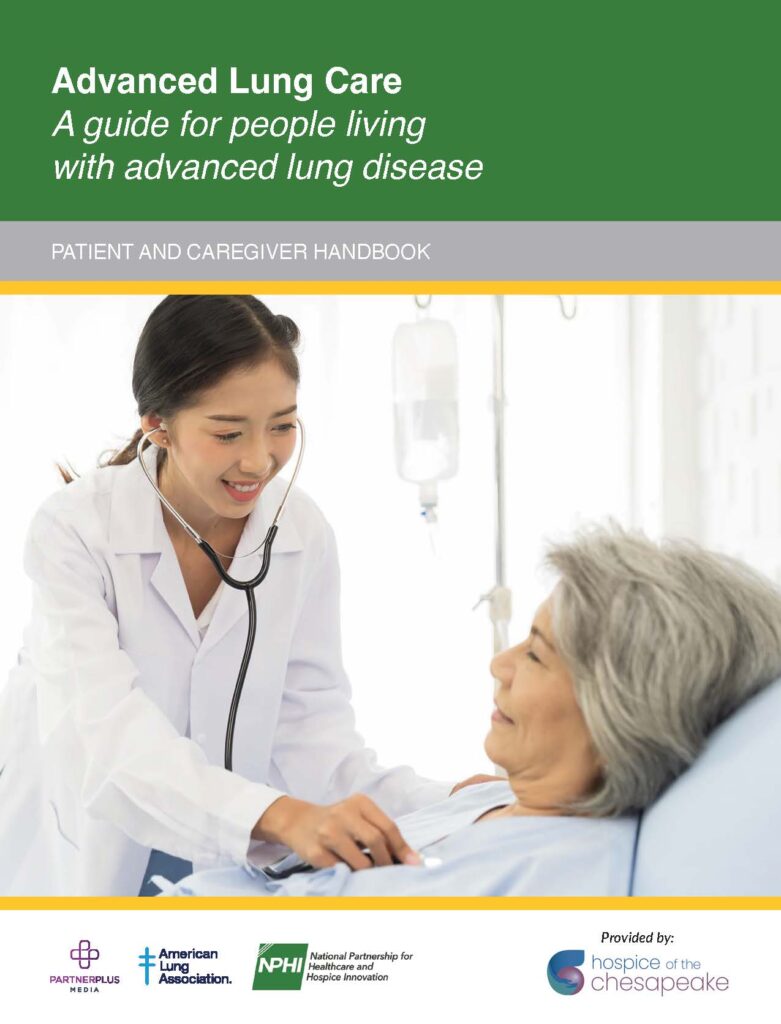 Front cover of the Advanced Lung Care Patient and Caregiver Handbook.