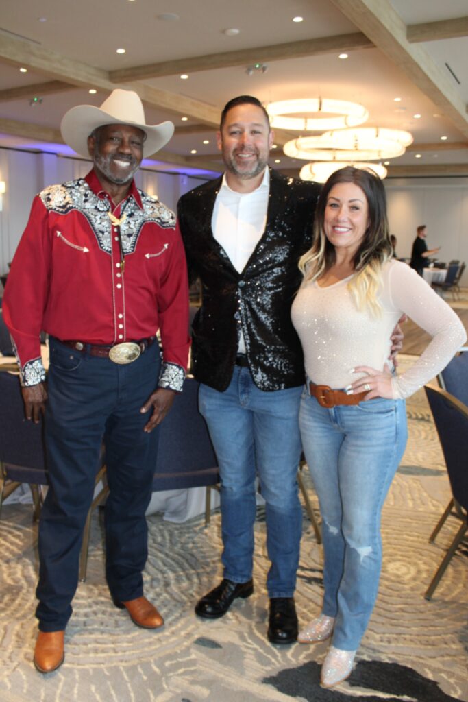 From left, Greg Kernan, Hospice of the Chesapeake Board Member; Brandon Temple, Hospice of the Chesapeake Foundation Board Member; and Kristyn Temple at Boots & Bling